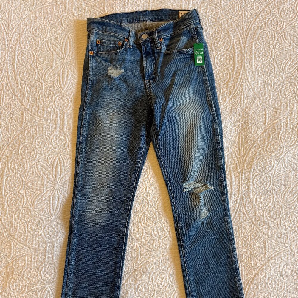 GAP Vintage Slim Mid Rise Distressed Jeans Women’s Size 26/2S NWT
